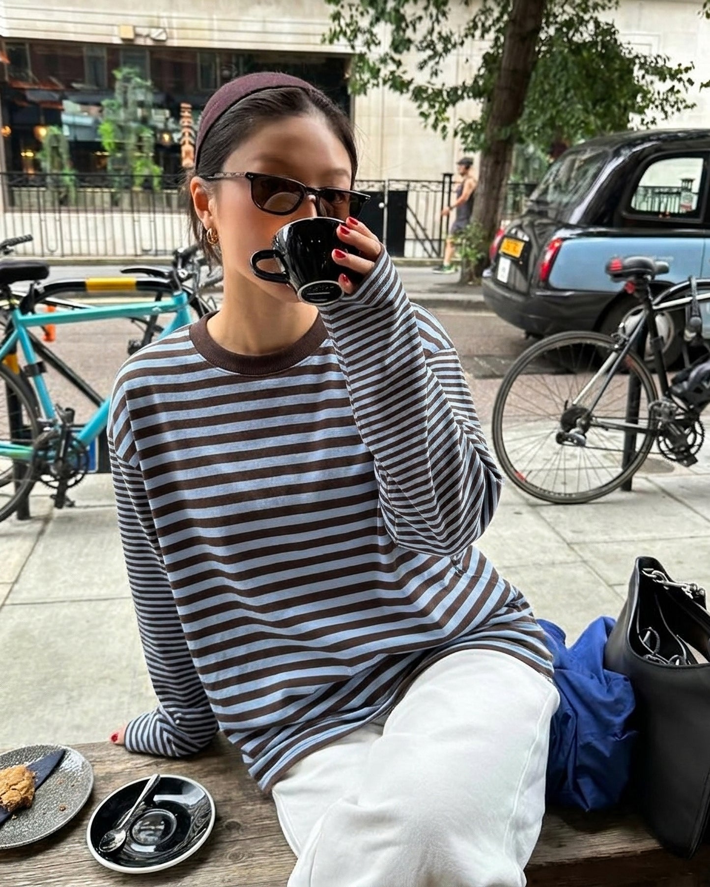 STRIPED LONGSLEEVE - BLUE/BROWN