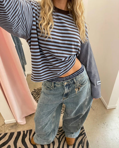 STRIPED LONGSLEEVE - BLUE/BROWN