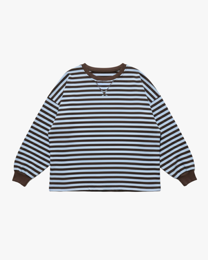 STRIPED SWEATER LONGSLEEVE - BLUE/BROWN