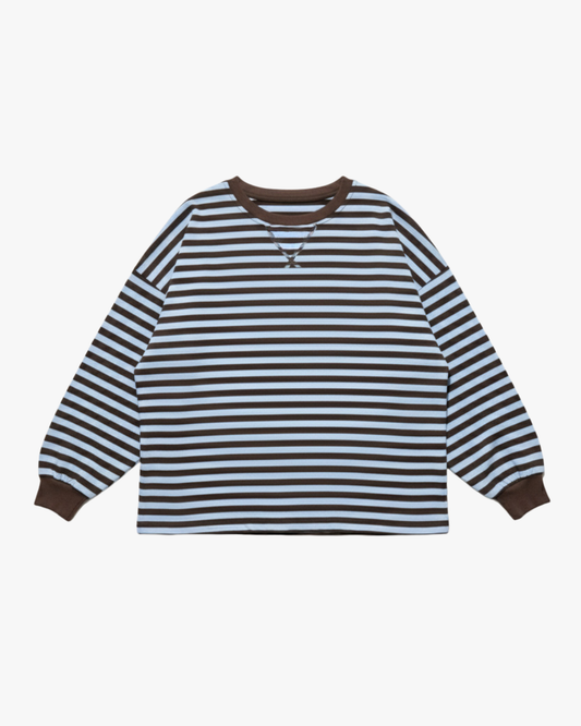 STRIPED SWEATER LONGSLEEVE - BLUE/BROWN