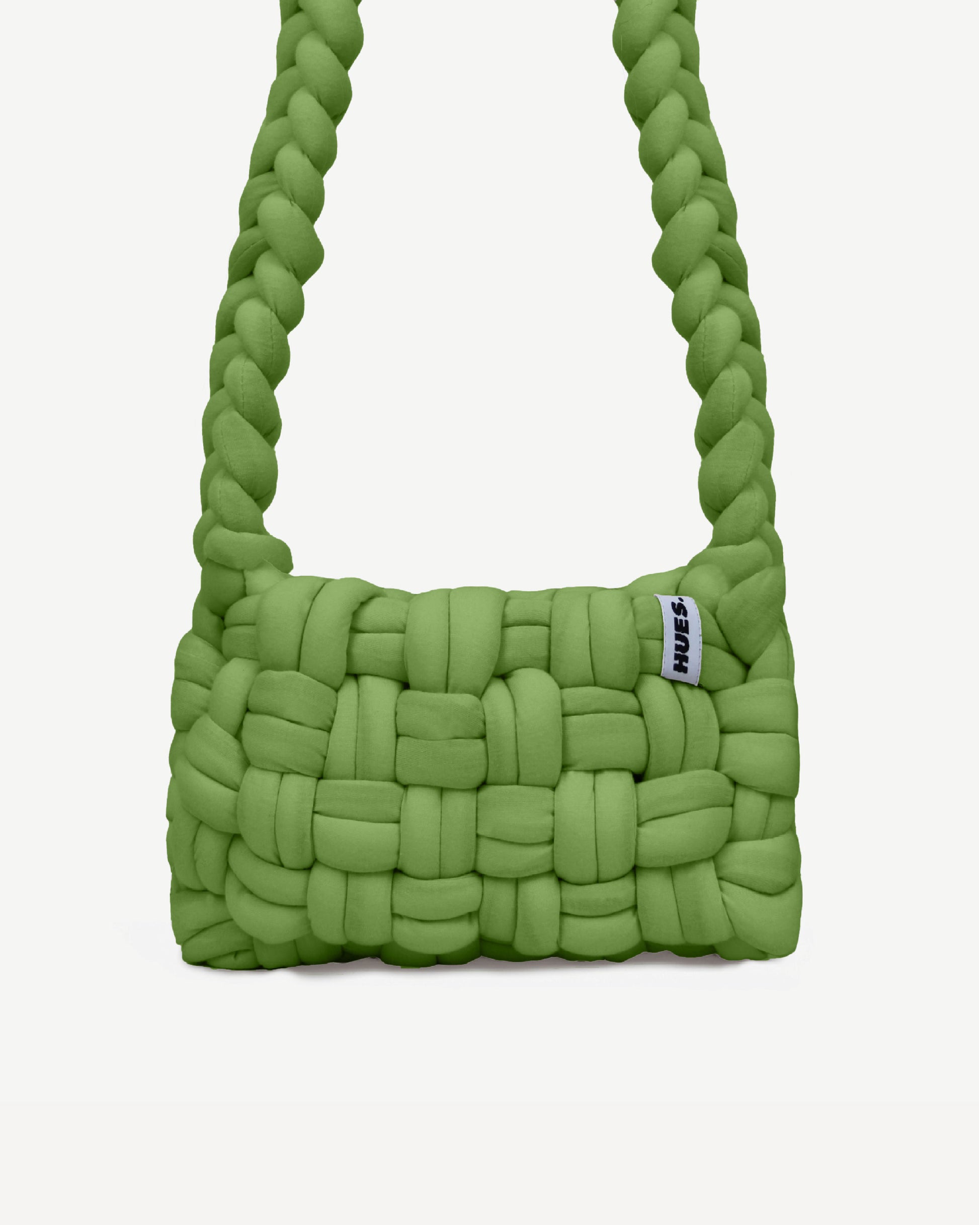 HUES STUDIOS | Shao bag Green 🍏 | Groen | Chunky yarn | Crochet | Gehaakte tas | Binnentas | Voorzijde | Bestel nu!