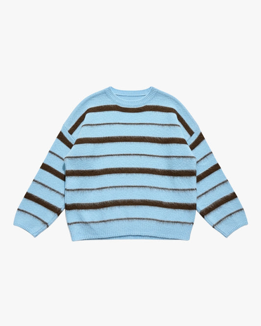 STRIPED MOHAIRMIX KNIT - BLUE